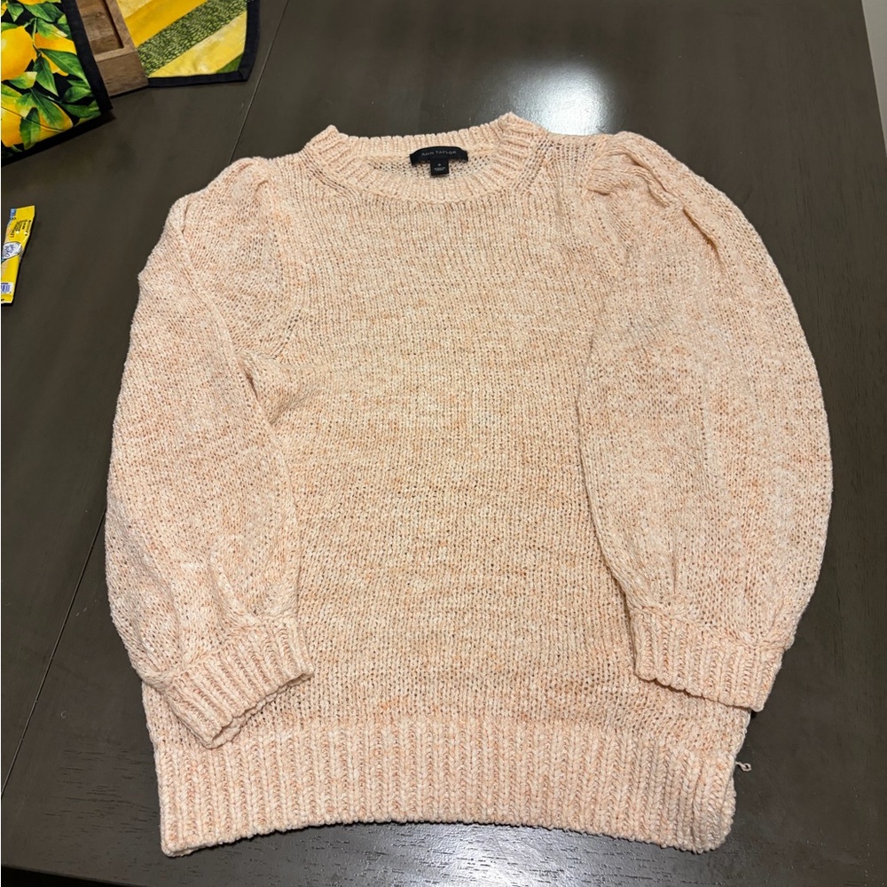 Ann Taylor Soft Peach Crew Neck Sweater